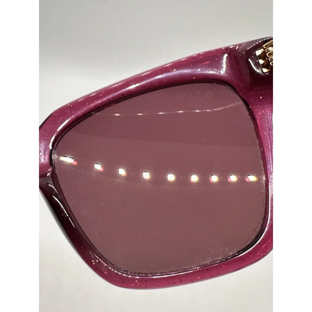 DIFF Eyewear Bella Oversized Square Sunglasses Pink Burgundy Gold‎ w Case EUC!